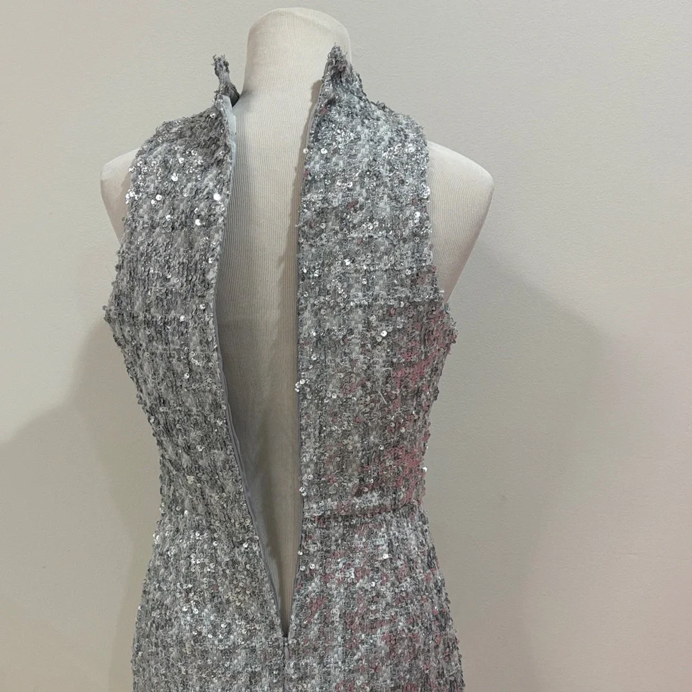 Amanda Uprichard Silver Sequin Dress - Picture 4 of 9